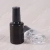 Bouteilles de stockage 10 ml 15 ml vide bouteille de vernis à ongles contenants cosmétiques verre avec brosse noir transparent un couvercle