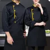 Chef Uniforme à manches courtes unisexe col montant respirant résistant aux taches cuisinier cuisine boulangerie cantine restaurant bar serveur haut W8ep #