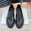 Casual Shoes 2024 Spring Autumn Flats äkta läder för kvinnor Round Toe Solid Color Pleated Comfort CONCISE TRENDY STORLEK 35-40