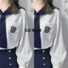 Japon kızının bahar sonbahar lg kollu denizci takım elbise üst etekleri jk okul üniforma sınıf öğrencileri kumaş u5wd#