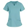 new Solid Women Scrubs Tops Dental Clinic Beauty Sal Spa Workwear Overalls Scrub Blouse Surgical Clothes Joggers Tops 59Xb#