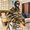 Cappotto da donna in pelliccia sintetica da donna invernale leopardato caldo cappotto P soprabito moda giacca imitazione di alta qualità taglie forti 4Xl 5Xl 6Xl 7Xl 8Xl Dhr6F