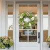 Kwiaty dekoracyjne wieniec drzwi frontowych prosty znak mile widziany sztuczny zielony eukaliptus do salonu okno patio dekoracja wiejskiego domu