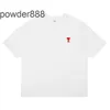 Summer New Love Short Sleeved T-shirt Mens and Womens Round Neck Embroidered Loose Cotton Trendy Brand Youth Red Peach Heart