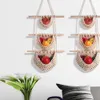 3 Pockets Detachable Hanging Basket MultiLayer Wall Storage Bag Organiser Boho Home Decor Flower Pots Decorative 240318