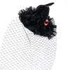 Impreza dostarcza Halloween czarownice zło oko skrzydła nietoperza mini spiczaste czapki z klipsami do włosów fascynator Bowknot twarz