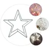 Decorative Flowers Pentagram Garland Hanging Wreath Ring Iron Rings Decor DIY Frame Star Design Hoops Metal