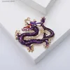 Broches Broches Dmari femmes broche chinois Vintage Dragon Badge émail broche bijoux de luxe accessoires pour femmes vêtements nouvel an cadeaux Y240329