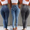 Moda kuşaklı yüksek bel skinny jeans kadınlar gevşek streç denim uzun pantolon skinny jeans kadınları streç denim uzun pantolon 240314