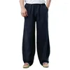 Men's Pants 2024 Summer Autumn Style Straight Men Chinese Wide Leg Casual Loose Cotton Linen Trousers Plus Size M-8XL