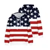 Men's Hoodies Sweatshirts American Flag 3D Printed 2024 Harajuku USA Hooded Sweatshirts Men Clothing Long Sleeve Streetwear Casual Personality Oversized 24328