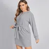 plus Size Lg Sleeve Spring Autumn Hoodie Dr Women Ses Waist Ribbed Knit Loose Sports Dr Large Size Casual Dr 7XL I1uB#