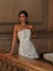 elegant Off Shoulder Embroidered Fr Mini Dr Women Shiny Backl Sleevel Slim Short Dres 2024 Lady Prom Vestidos 61Q3#