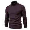 2021 Nieuwe Winter Mannen Coltrui Casual Effen Kleur Warme Trui Hoge Kwaliteit Slanke Hoge Hals Lg Mouw Trui Mannen g82i #