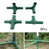 Supports 8pcs Greenhouse Frame Joint Connector For 19mm Diameter PVC/metal Pipe Flower Stands Greenhouse Frames Green Plastic Connector