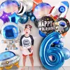 Dekoracja imprezy 11PCS Outter Space Temat Decorations Rakieta UFO Planet Foil Balloony dla dzieci 6. Materiały urodzinowe