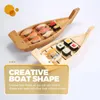 Dijkartikelen stelt Sushi Boat Party Appetizer Server Sashimi Holder Wooden Tray Decorate Serving Display Decorate