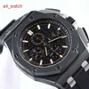 Celebrity AP Wrist Watch Royal Oak Offshore Model 26405 Black Ceramic Automatic Machine Men's Black Face Dial Blue Needle Dial 44mm Full Set