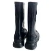 Rainboots Damskie luksusowe deszczowe buty platforma platforma luksusowa marka buty kolanowe nowe modne wodoodporne pół buty błyszczące solidne kolory buty obcasowe