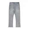 Heren jeans lichtblauwe heren jeans y2k vaste kleur geborduurde rechte been broek button pocket washeren a160L2403