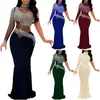 Formella Dres för kvinnor 2024 Trendiga fast färg Mesh Glitter Sparkly paljetter Maxi Dr Plus Size Dres för Curvy Women 2024 X5G9#