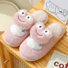 Slippers Winter Warm Cartoon Frog Women Plush Soft Non-slip Thick Furry Slipper Girls Men Home Indoor Cotton Shoes