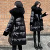 2023 nuovo inverno giù cappotto Parka da donna nero lucido bianco anatra giù cappotti giacche invernali femminile Lg caldo piumini cappotti i4C9 #