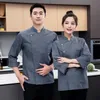 vit kockjacka LG Sleeve Chef Uniform Cook Coat Chef T-shirt Baker Work Uniform Waiter Restaurang Hotelkläder Kvinnor Logo Y127#