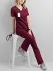 sjukhusläkare omvårdnad enhetlig kvinnor grossist casual kortärmad v-hals jogger kostymer sjuksköterska phcy arbetande medicinsk uniform y3ju#