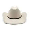 Mężczyźni Women Western Cowboy Hat with Belt Winter Autumn Church Jazz elegancki cowgirl sombrero czapki 240314