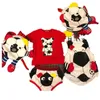 Summer Toddler kids clothes sets little girls cartoon dog printed short sleeve T-shirts cartoon football shorts 2pcs Baby designer outfits Z7418