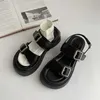 Sandaler Fashion Buckle Gothic Shoes Summer Block Heels gummi ensamma plattformskvinnor Gladiator Skodon H240328Q0IR