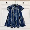 Vestidos de niñas de moda ropa de diseño para niños diseño de rayas azul