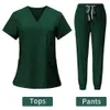 Multicolor Esteticista Laboratório Workwear Cor Sólida Beleza Sal Uniformes de Enfermagem Pet Clinic Scrubs Uniformes Roupas de Trabalho Atacado m43G #