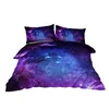 Sängkläder sätter vackra stjärnhimmeldesignuppsättningar för flickor och kvinnor dekorativa 3 -bitar täcke med 2 kudde skam