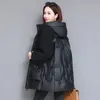 Couture d'hiver veste en fausse laine d'agneau femme 4XL Fi nouveau manteau à capuche épais en coton mi-long chaud femme Parkas vêtements d'extérieur h5h8 #