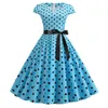 Abiti da festa Donna Abito retrò Abito vintage anni '50 anni '60 Rockabilly Pois Swing Pin Up Estate Elegante tunica Abiti casual 2024