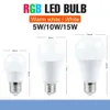 Ampoules intelligentes Bluetooth E27, avec contrôle par application, pour la maison et la chambre à coucher, LED RGBW, couleur magique changeante, lampe de synchronisation de musique à intensité variable, nouvelle collection