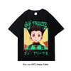 Japońskie anime Hunter x Hunter Graphic Print T Shirt Vintage Plus Cote Crew Szyja