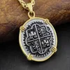 Pendentif Colliers Pirate Espagnol Trésor Coin Chaîne 2023 Collier255v