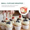 Disposable Cups Straws 50 Pcs Decor Christmas Cupcake Box Muffin Cartoon Decoration Paper Liners For Mini Small Wrapper Xmas Theme Baking