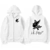 Felpe con cappuccio da uomo Felpe cantante rap Lil Peep Stampa Felpa con cappuccio hip-hop street abbigliamento con cerniera abbigliamento sportivo in lana a maniche lunghe giacca con cerniera mens cardigan casualL2403