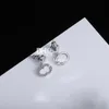 Boucles d'oreilles de créateur en forme de cœur, jolies boucles d'oreilles en titane plaqué argent avec boîte, cadeau d'anniversaire