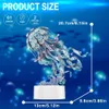 3D Metal Model Kits, Jellyfish Night Lamp with USB Plug, Cute Sea Animals DIY Models Building Kits for Adults Brain Teaser Puzzles, Dad Boyfriend Gifts