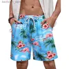 Pantaloncini da uomo Hawaiian beach resort pantaloncini da uomo pantaloncini casual stampati in 3D pantaloncini da surf costume da bagno con fasciatura elastica Q240329