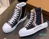 2024 Designer Sapatos Casuais Marca de Luxo Homens e Mulheres High Top Lace-up Sneakers Tecido Clássico Xadrez Patchwork Sola Confortável Ao Ar Livre Moda Flats