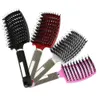 Pęknięcia do włosów Kobiety Scalp Mas Coman Bristle Nylon Hair Hair Mokre Curly De Brush for Salon Fryzura Fryzjerska Stylowanie Stylowanie 3726505 Drop D Otmft