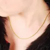 Pendanthalsband 1 2mm 24K Pure Gold Color Chains Halsband Snake Chain för män Kvinnor lyxiga bröllop smycken hög kvalitet1279o