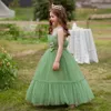 2023 Summer Girls Dress Tulle White Party Bridesmaid Dresses for Children Costume Elegant Kids Girl Wedding Evening Vestidos 240318