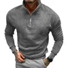 Nowe męskie połowę zamka błyskawiczne Swetery Fi Skoczki Bluzy Man Autum/Spring Warm Turtleeck z kapturem R5M3#